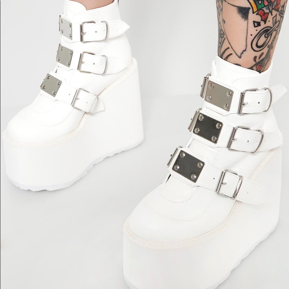 white trinity boots